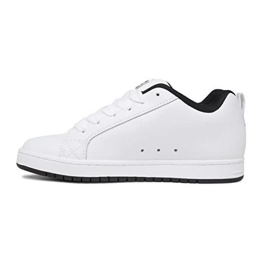 DC Shoes corte graffik, scarpe da skateboard, uomo, white black black, 50 eu