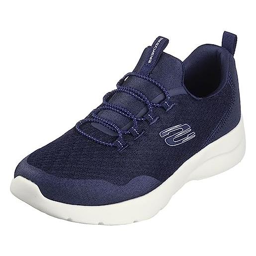 Skechers dynamight 2.0 real smooth, scarpe sportive donna, navy mesh off white trim, 39 eu