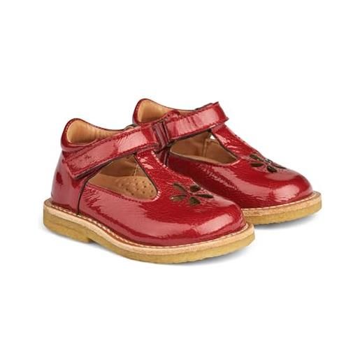 Wheat scarpe primi passi asta mary jane ragazza 100% brevetto pelle traspirante, inizia a camminare unisex-bambini, 2072 rosso, 19 eu