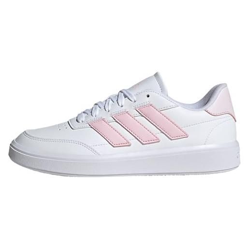 adidas courtblock shoes, scarpe da ginnastica donna, ftwr white/ftwr white/matte silver, 42 2/3 eu