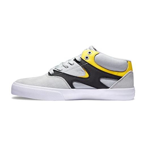 DC Shoes kalis vulc mid, scarpe da ginnastica uomo, grey/black/yellow, 41 eu