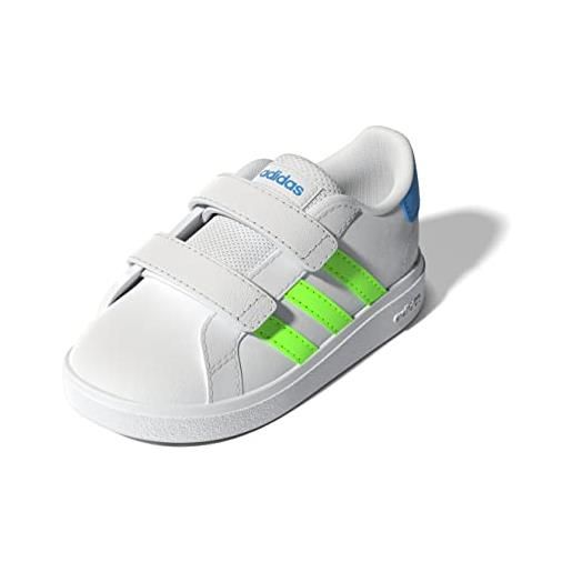 adidas grand court 2.0 cf i, scarpe da ginnastica unisex - bambini e ragazzi, bianco ftwbla versol rafazu, 22 eu