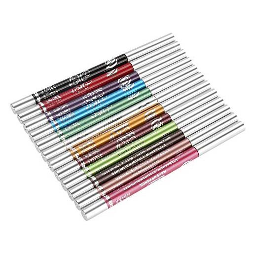 Exblue set di ombretti, set di penne per eyeliner a lunga tenuta impermeabile a 12 colori trucco per labbra matita per matita matita per uso casual per matrimoni