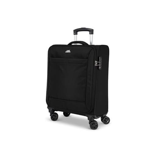 Ciak Roncato trolley cabina bagaglio a mano pratico collezione smart, in tessuto jacquard colore nero