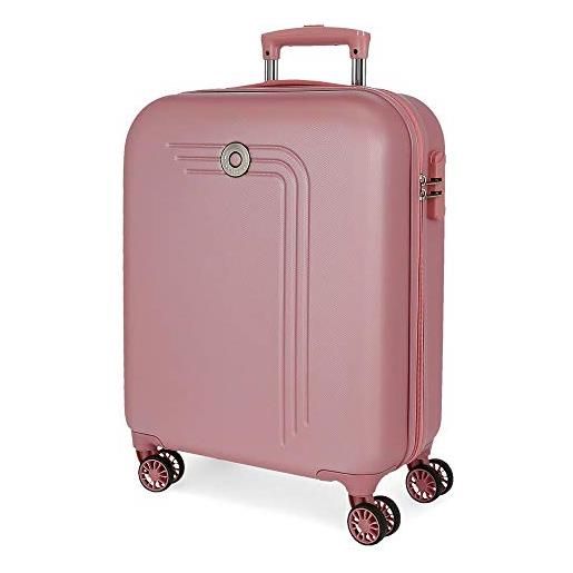 MOVOM riga trolley cabina rosa 40x55x20 cms rigida abs chiusura a combinazione numerica 37l 2,8kgs 4 doppie ruote bagaglio a mano