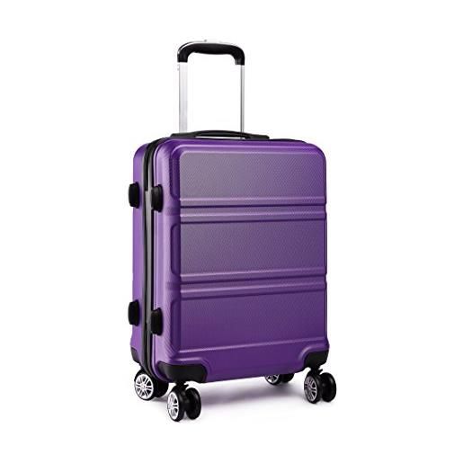 Kono 74cm alta capacità e durata abs valigia con 4 rigida ruote valigie trolley grande 28'' (viola)