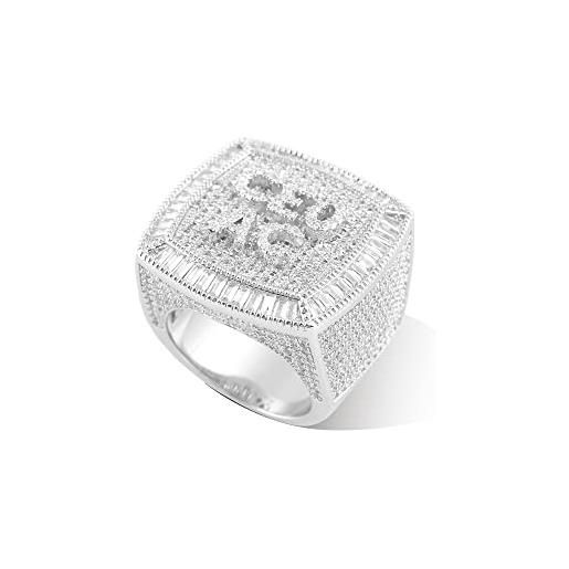 Bvsbpk anelli di ghiaccio hip-hop anelli di testo personalizzati personalizzati anelli di diamanti scintillanti collegamenti cubani uomini donne compleanno matrimonio fidanzamento