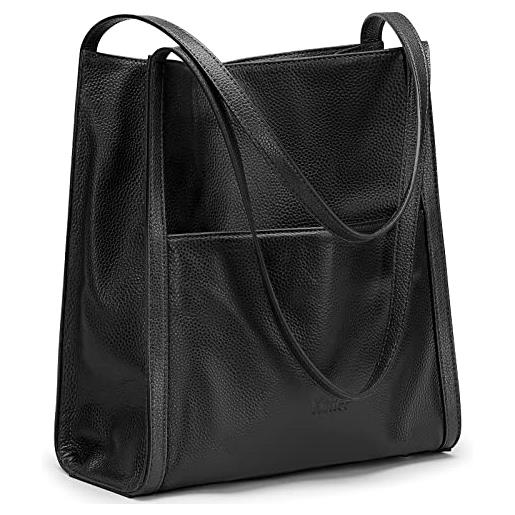 Kattee borsa a tracolla da donna in vera pelle borse e borse di medie dimensioni, nero