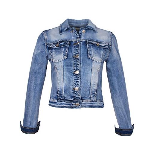 Fraternel giacca di jeans donna blouson denim stretch blu taglia: it 44 - l