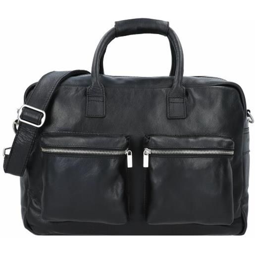Cowboysbag la borsa college briefcase in pelle con scomparto per laptop da 42 cm grigio