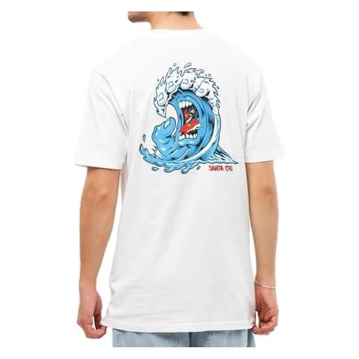 SANTA CRUZ t shirt screaming wave maglia uomo bianco originale 2024 (it, testo, l, regular, regular, bianco)