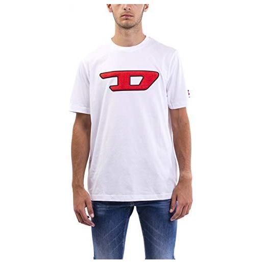 Diesel t-just-division-d t-shirt, bianco (bianco 100), small uomo