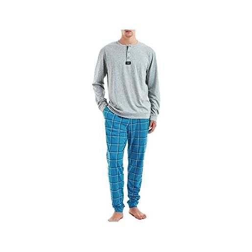 RAGNO pigiama uomo puro cotone art. U333n1 - l, grigio