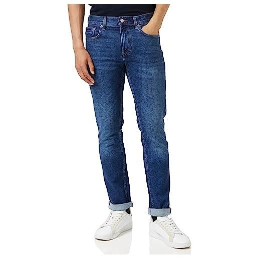 Tommy Hilfiger jeans uomo straight elasticizzati, blu (caro indigo), 32w / 32l