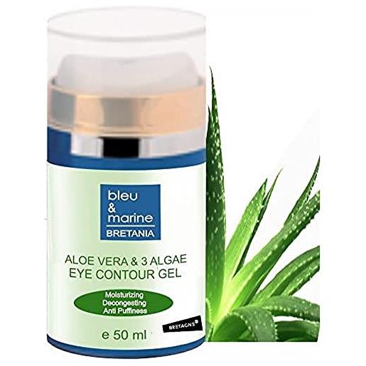 bleu & marine Bretania gel contorno occhi idratante aloe vera 50 ml ● gel occhi correttore aloe vera & alghe ● gel decongestionante antirughe