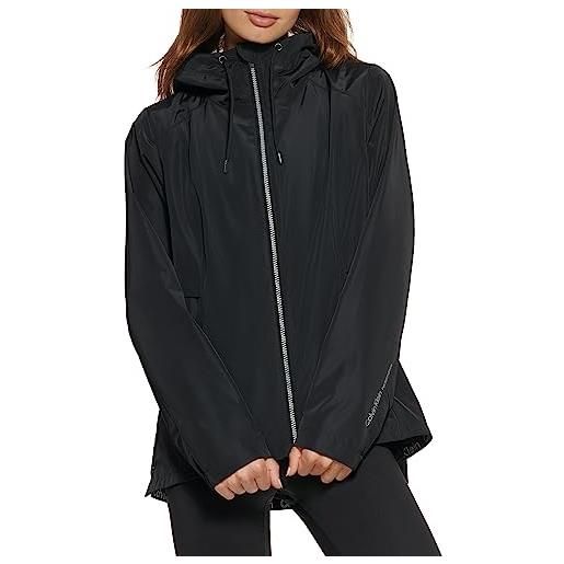 Calvin Klein performance giacca a vento con cappuccio, nero, s donna