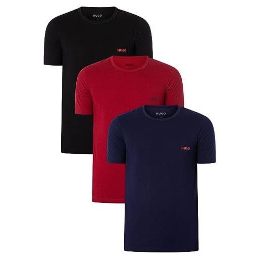 HUGO t-shirt rn triplet p maglietta underwear, navy413, l (pacco da 3) uomo