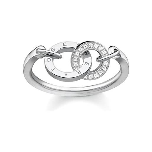 Thomas sabo anello misura 58 tr2141-051-14-58 in argento sterling 925 con zirconi, colore: bianco, argento sterling, zirconia cubica
