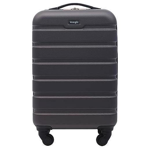 Wrangler valigia da 50,8 cm hardside spinner carry on, grigio antracite, taglia unica, hardside spinner bagaglio a mano, 50,8 cm, grigio antracite
