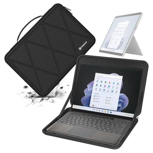 Smatree custodia protettiva rigida in eva compatibile con microsoft surface pro 9 da 13, microsoft surface pro 8 notebook bag (m26)