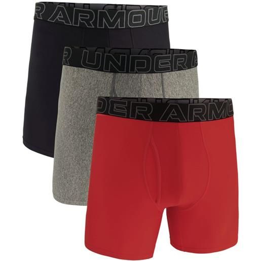 Under Armour boxer sportivi da uomo Under Armour performance tech 6in boxerjock 3p - black/grey/red