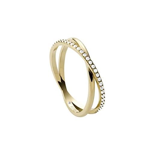 Fossil anello da donna vintage iconic, altezza: 5,4 mm anello in acciaio inossidabile dorato, jf03752710