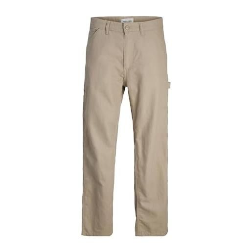 JACK & JONES male pantaloni a 5 tasche loose fit 5 tasche, crockery, 32w x 34l