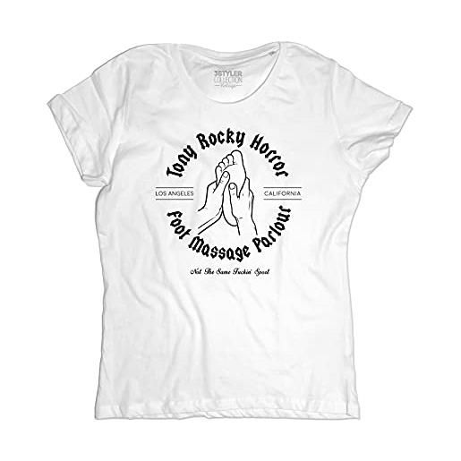 3stylercollection vintage women's t-shirt tony rocky horror foot massage parlour - inspired by pulp fiction