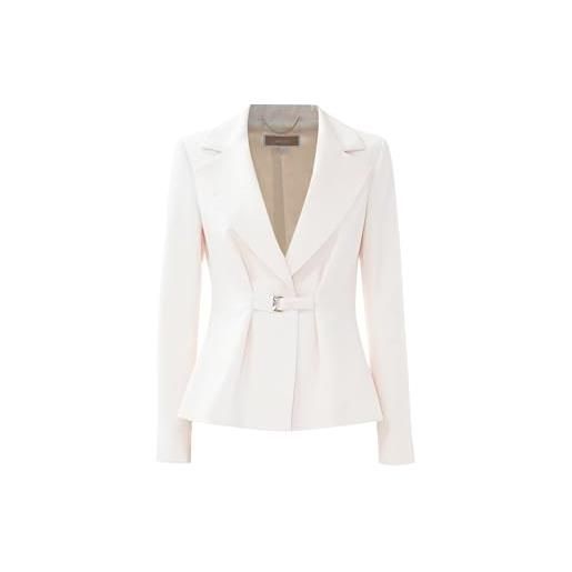 Kocca giacca donna elegante con fibbia in metallo colore bianco mod. Rosy taglia: l