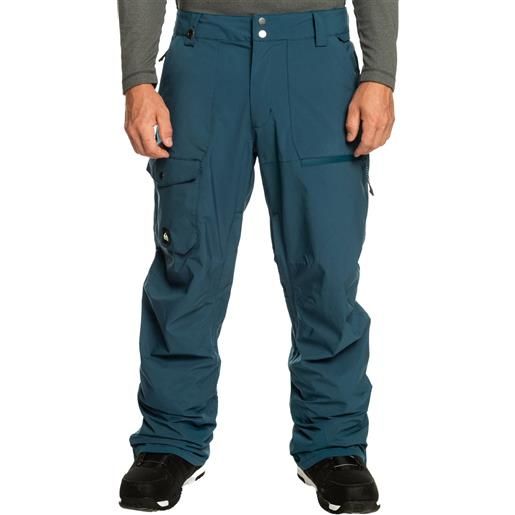 Quiksilver - pantaloni da snow - utility pant majolica blue per uomo - taglia m, xl