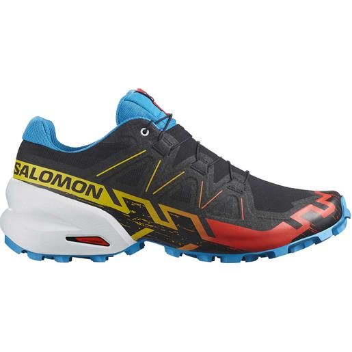 Salomon - scarpe da trail running - speedcross 6 black/white/transcend blue per uomo - taglia 6,5 uk, 7 uk, 7,5 uk, 11,5 uk, 12 uk - nero