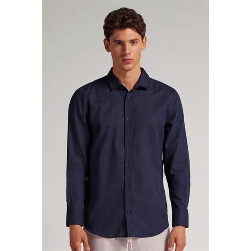 Intimissimi camicia in lino e cotone blu