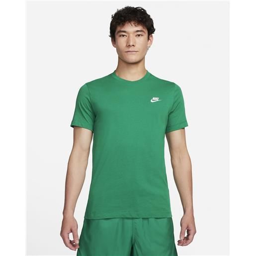 T-shirt maglia maglietta uomo nike verde bottiglia nsw club tee cotone ar4997-365