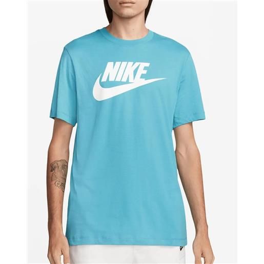T-shirt maglia maglietta uomo nike azzurro nsw tee icon futura cotone ar5004-345