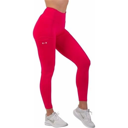 Nebbia active high-waist smart pocket leggings pink l pantaloni fitness