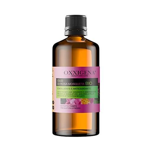 Oxxigena - olio di rosa mosqueta bio puro al 100% , confezione da 1000 ml, idratante versatile per pelle secca e screpolata, ideale contro rughe, cicatrici, unghie o capelli