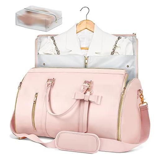 STHMEOOHT borse per indumenti da viaggio per le donne, rosa, carry-on 20-inch, carino