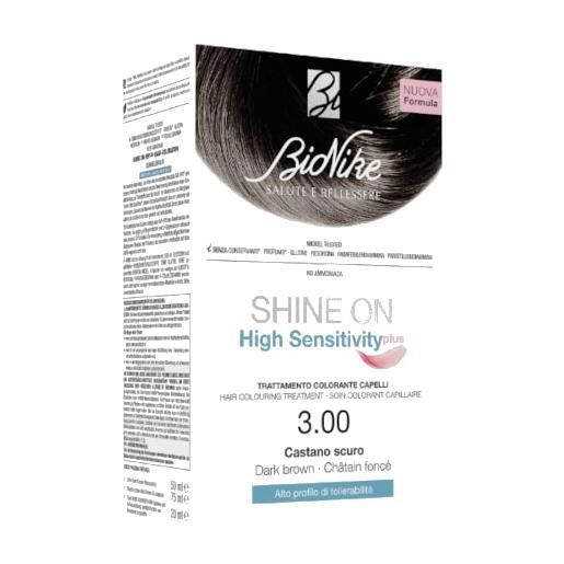 Bionike shine on high sensitivity plus tintura per capelli castano scuro 3.00