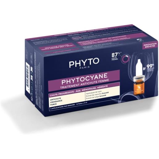 Phyto phytocyane fiale anti-caduta progressiva dei capelli - donna 12x5 ml