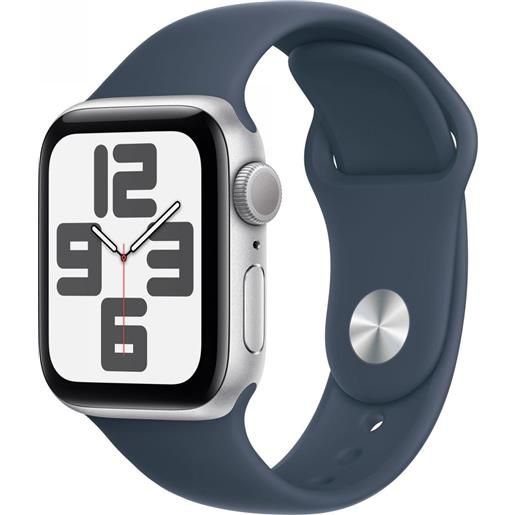 Apple watch se gps cassa 40mm in alluminio argento con cinturino sport blu tempesta - s/m mre13qla