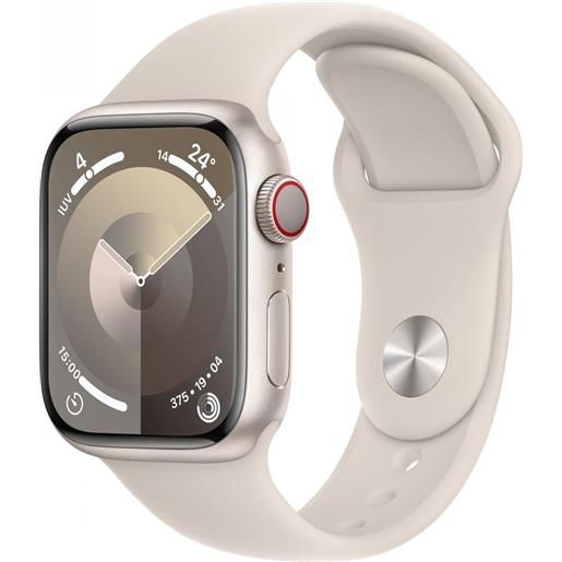 Apple watch series 9 gps + cellular cassa 41mm in alluminio galassia con cinturino sport galassia - m/l - mrhp3ql/a