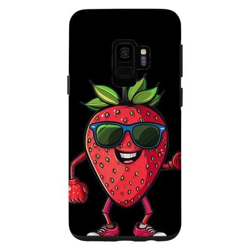 Funny Strawberry with Sunglasses custodia per galaxy s9 frutta fresca fragola con occhiali da sole e scarpe