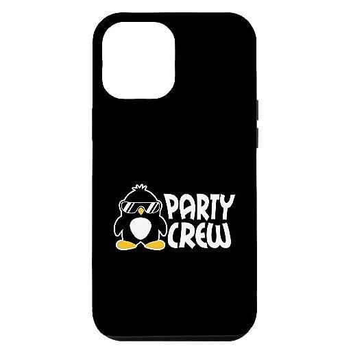 Party Crew Penguin Cool Sunglasses Team  custodia per i. Phone 12 pro max party crew penguin cool occhiali da sole team squad style penguins