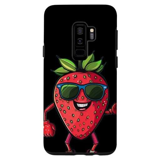 Funny Strawberry with Sunglasses custodia per galaxy s9+ frutta fresca fragola con occhiali da sole e scarpe