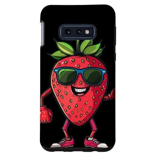 Funny Strawberry with Sunglasses custodia per galaxy s10e frutta fresca fragola con occhiali da sole e scarpe
