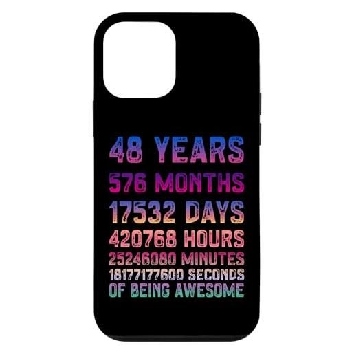 48 Years Old Birthday Vintage Retro custodia per i. Phone 12 mini 48 anni 576 mesi di essere fantastici per gli adulti di mezza età