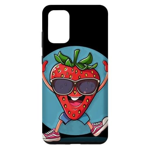 Funny Strawberry with Sunglasses custodia per galaxy s20+ bella frutta fragola con divertenti occhiali da sole in estate