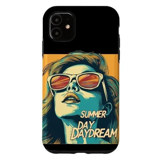 Cool Summer Daydream custodia per i. Phone 11 bella ragazza estiva con occhiali da sole e daydreams costume