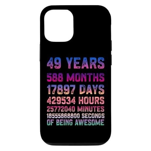 49 Years Old Birthday Vintage Retro custodia per i. Phone 15 pro 49 anni 588 mesi di essere fantastici per gli adulti di mezza età