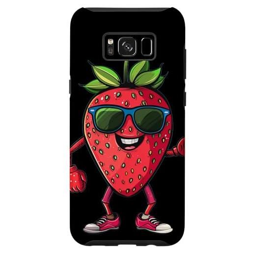 Funny Strawberry with Sunglasses custodia per galaxy s8+ frutta fresca fragola con occhiali da sole e scarpe